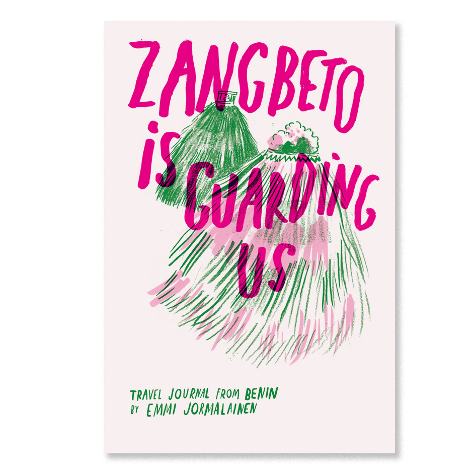 Zangbeto is Guarding Us -zinen kansi, jossa kaksi henkeä tanssii